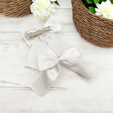 White Satin Ribbon Hair Bows- 2.5''