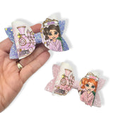 XMAS EXPRESS TRAIN DOLLY BOWS 3.5” | PRE CUT DIY HAIR BOW LOOPS