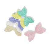 SUGAR COATED MIXED PRE CUT CHUNKY GLITTER BOW TAILS & CENTRES 3.5”- 6 PACK
