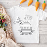 DTF TRANSFER - COLOUR ME IN- HAPPY EASTER PEEKING BUNNY