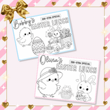 COLOURING IN GINGHAM EASTER FAUX LEATHER PLACEMATS