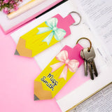 Bow Pencil DIY Keyring Cut Out Faux Leather Fabric Sheets