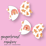 Gingerbread Xmas Rainbow DTF Mini Transfers 1''