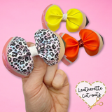 PENCIL BOW CUTOUTS FAUX LEATHER DIY PINCH HAIR BOWS