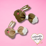 LITTLE BUNNY PINCH BOWS - DIY CUT OUT FAUX LEATHER FABRIC SHEETS