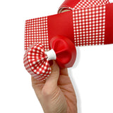 School Gingham Half Half ‘Easy Peasy’ Faux Leather Mega Bow Strips