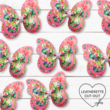 JUNGLE FLORAL BUTTERFLIES | DIY CUT OUT FAUX LEATHER FABRIC SHEETS