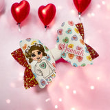 CANDY SWEET HEART DOLLY BOWS 3.5” | PRE CUT DIY HAIR BOW LOOPS