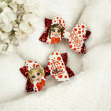 RED NOSE SPOTTY DOTTY DOLLIES 3.5” | PRE CUT DIY HAIR BOW LOOPS