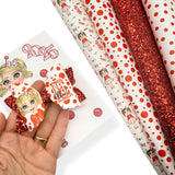 RED NOSE SPOTTY DOTTY DOLLIES 3.5” | PRE CUT DIY HAIR BOW LOOPS