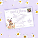 EASTER BUNNY LILAC LANDSCAPE CERTIFICATE WITH PHOTOGRAPH- PREMIUM CARD