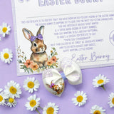 LILAC PERSONALISED EASTER BUNNY LETTER FAUX LEATHER DIY PINCH HAIR BOWS