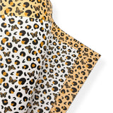 BROWN BUTTERFLY LEOPARD PREMIUM FAUX LEATHER FABRICS