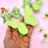 3D GREEN BUTTERFLY BOW TOPPER ONLY | DIY FAUX LEATHER CUTOUT