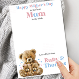 TEDDY PINK & BLUE MOTHERS DAY BEST IN THE GALAXY- PREMIUM CARD