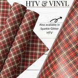 TARTAN RED & CREAM | PATTERNED HTV & SELF ADHESIVE VINYL