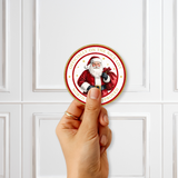 OFFICIAL NICE LIST RED SANTA- UV STICKER- 8 CM