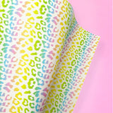 PASTEL RAINBOW LEOPARDS | PREMIUM FAUX LEATHER FABRICS
