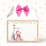 NORTH POLE BEAR- PINK - TREAT BOX LABELS- UV DECAL