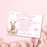 EASTER BUNNY PINK LANDSCAPE CERTIFICATE- PREMIUM CARD