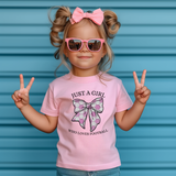 DTF TRANSFER - JUST A GIRL WHO LOVES FOOTBALL PINK- EMBROIDERY EFFECT