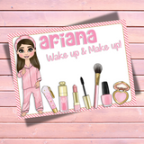 PERSONALISED FAUX LEATHER MAKE UP MATS | PINK DOLLY PJS EDITION
