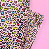 PINK RAINBOW LEOPARD | PREMIUM FAUX LEATHER FABRICS