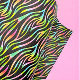 WATERCOLOUR RAINBOW ZEBRA | PREMIUM FAUX LEATHER FABRICS