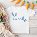 CUSTOM DTF TRANSFER - BUNNY EARS BLUE- EMBROIDERY EFFECT
