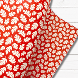 RED PALM LEAVES | PREMIUM FAUX LEATHER FABRICS