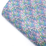 Pastel Skulls Premium Faux Leather Fabric Sheets