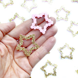 Glitter Scallop Star Embellishments