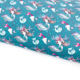 Green Christmas Mermaids Lux Premium Canvas Bow Fabrics