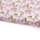 Mums Favourite Lillies Floral Lux Premium Printed Bow Fabric