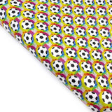Rainbow Football Premium Faux Leather Fabric Sheets