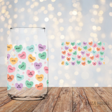 Candy Hearts Vinyl Can Wrap 16oz