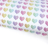 Rainbow Leopard Heart Lux Premium Printed Bow Fabric