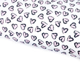 Black & White Leopard Love Hearts Lux Premium Printed Bow Fabric