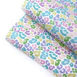 Ice Cream Leopard Print Premium Faux Leather Fabric Sheets