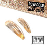 Rose Gold Snap Hair Clips Hair Essentials - 4 cm & 5 cm