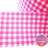 Pink Gingham Grosgrain Ribbon 2'' or 3'' - Eliza Henri Craft Supply