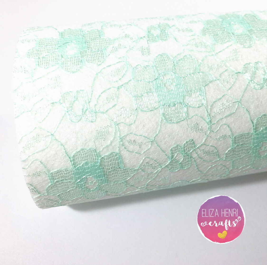 Coloured Lace on White Wool Blend Felt - Eliza Henri
