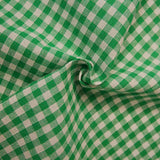 Emerald Green 1/4'' Gingham Cotton Fabric