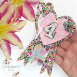 EHC Love Heart Birthday Badge Die Compatible with Big Shot