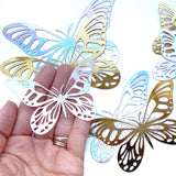 Metallic 3D Cut-out Rounded Butterfly Embellishments