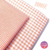 orange gingham fabric felt