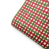 Christmas Glitter Check Premium Faux Leather Fabric Sheets