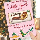 Dino Christmas Pink In the entire Galaxy Chocolate Boards- Premium Card