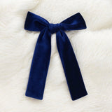 NAVY LUXURY VELVET BOWS- 5”