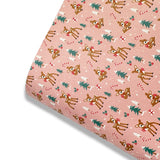 Festive Little Deer Premium Faux Leather Fabric